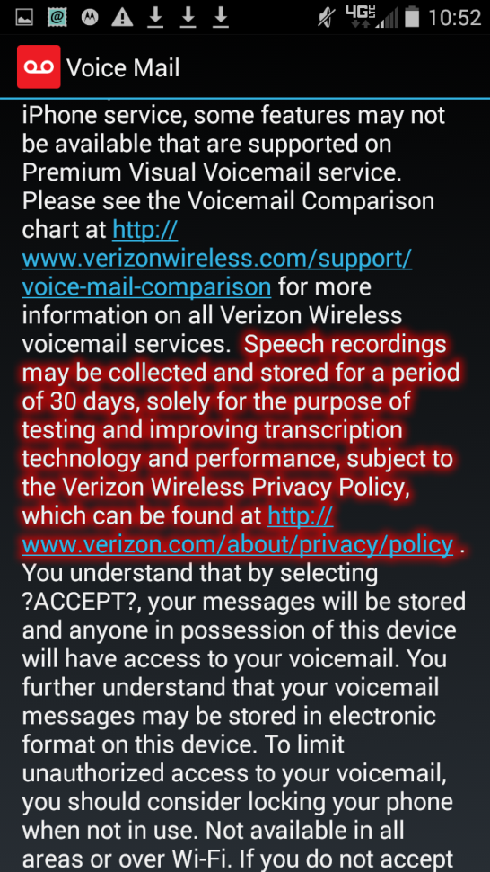 Verizon voicemail services
