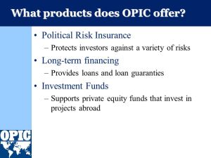 OPIC offers insurance